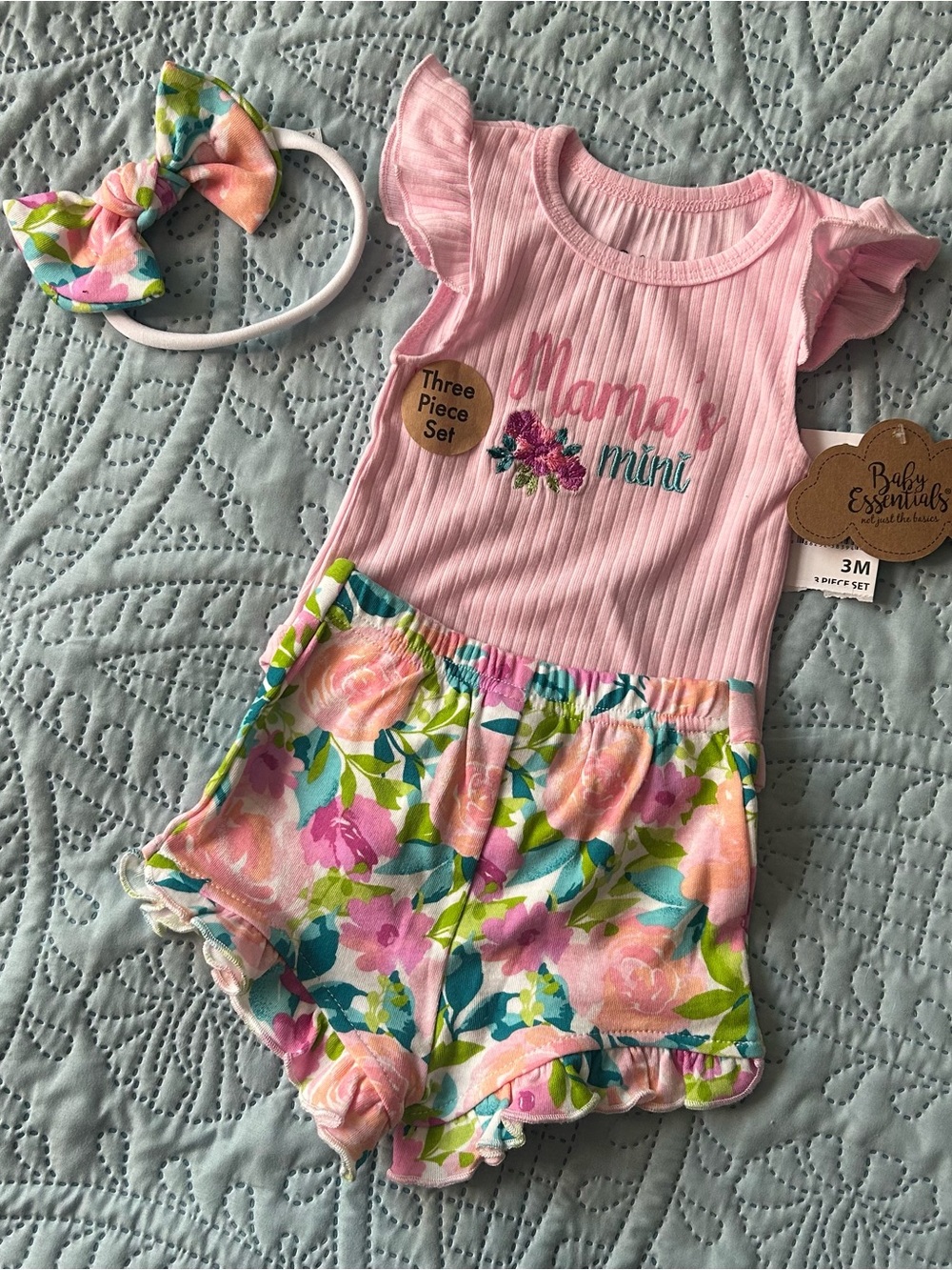 Baby Essentials Light Pink Ribbed Baby Bodysuit
